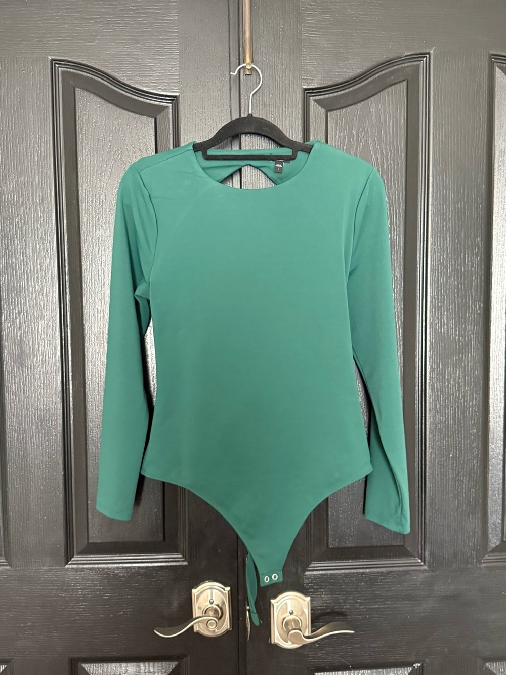 Express Kids Long Sleeve One-Piece Bodysuit in Teal Green